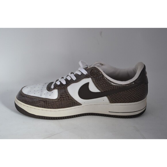 Nike Air Force 1 Premium Brown Snakeskin Men's 12 Sneaker 309096-121 Shoes White - Picture 9 of 16